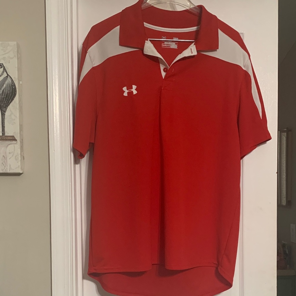 Under Armour Men’s Red Polo with White Accents